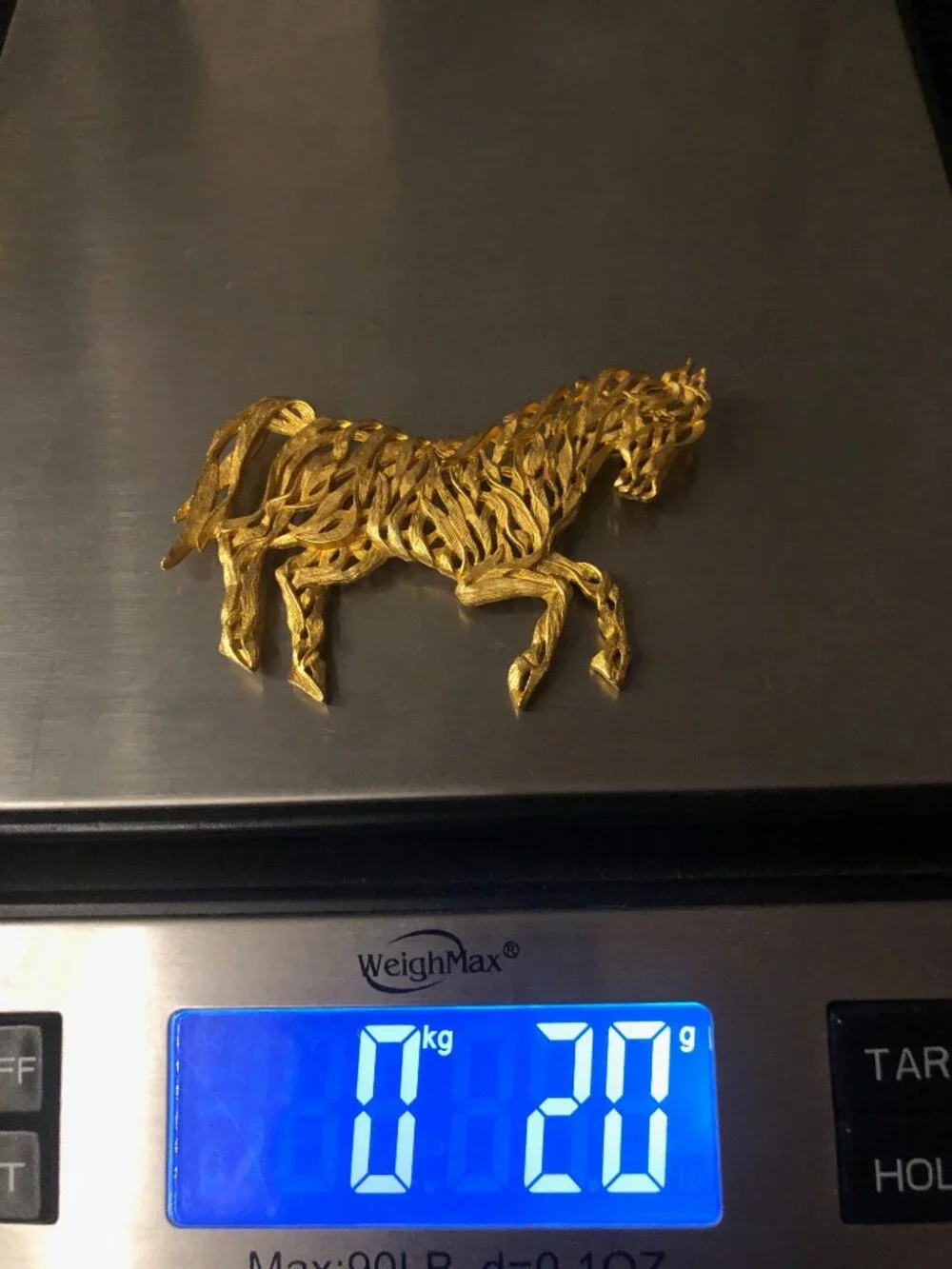 Vintage 1988 JJ Jonette Abstract Gold Tone Open Work Horse Equestrian Brooch Pin